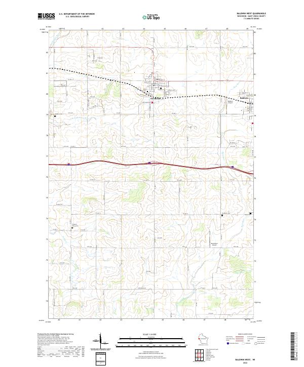 Baldwin West, WI — USGS 7.5-minute topo (2022)