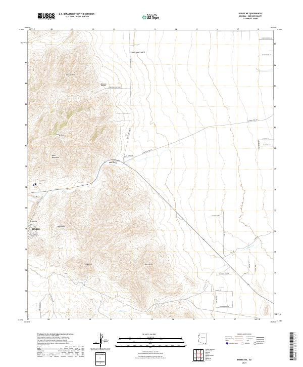 Bisbee NE, AZ — USGS 7.5-minute topo (2021)