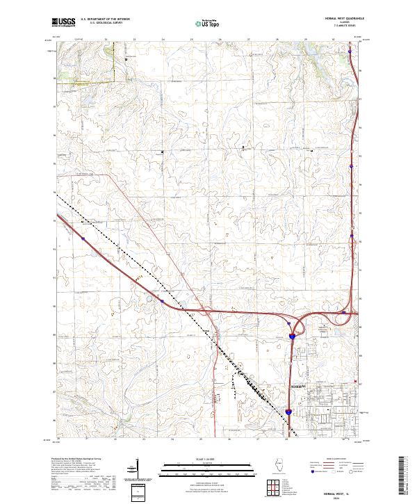 Normal West, IL — USGS 7.5-minute topo (2024)