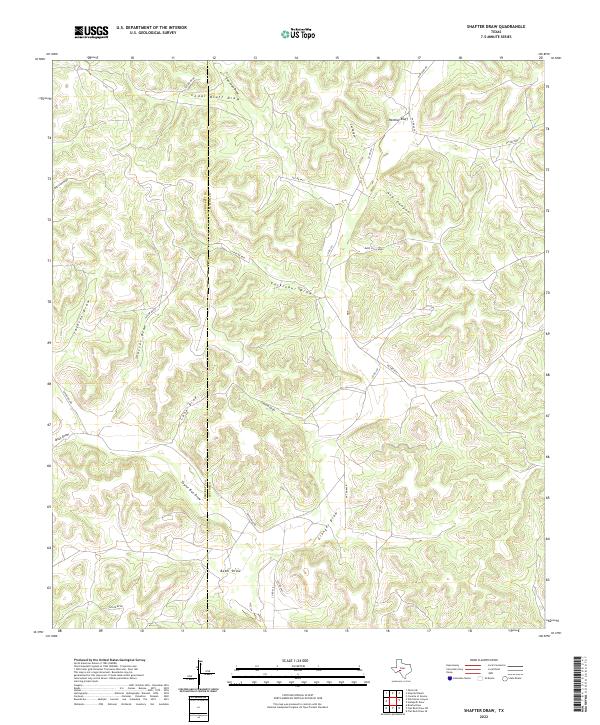 Shafter Draw, TX — USGS 7.5-minute topo (2022)