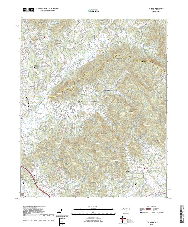 Fruitland, NC — USGS 7.5-minute topo (2022)