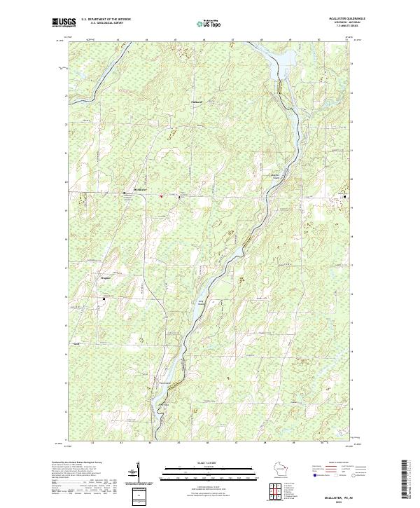 McAllister, WI-MI — USGS 7.5-minute topo (2022)