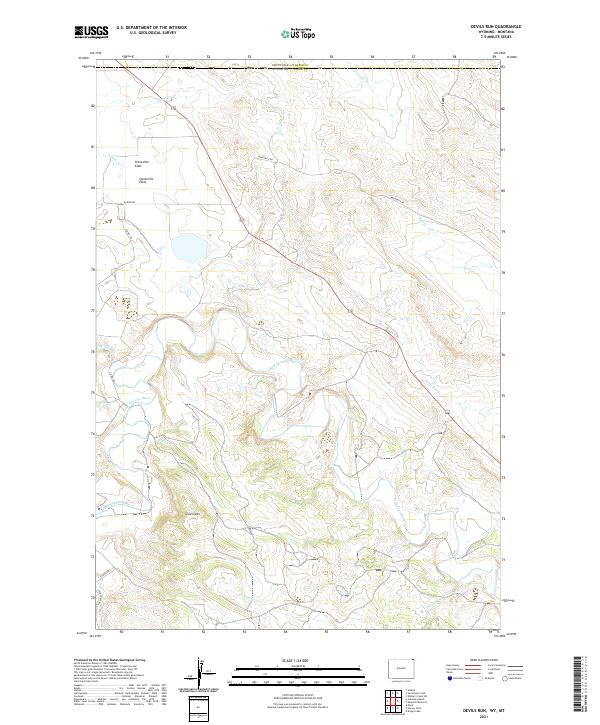 Devils Run, WY-MT — USGS 7.5-minute topo (2021)