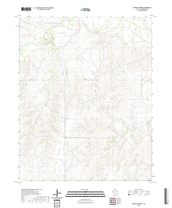 Barton Corners, TX — USGS 7.5-minute topo (2022)