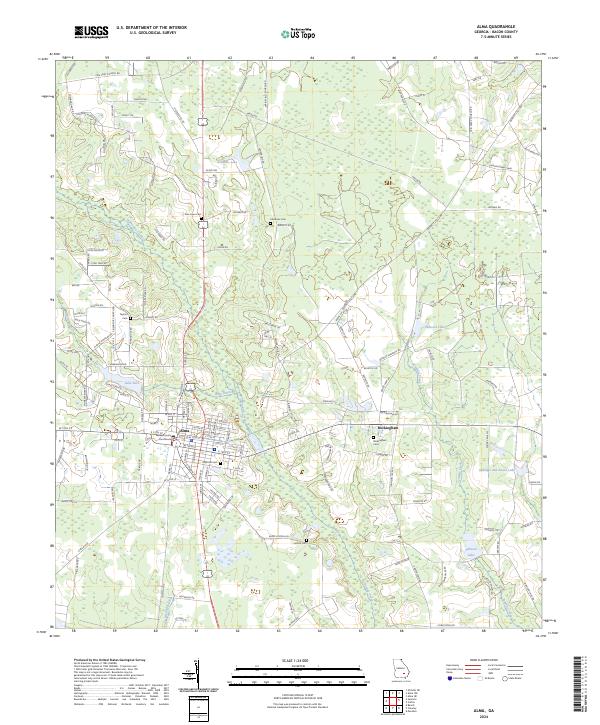 Alma, GA — USGS 7.5-minute topo (2024)