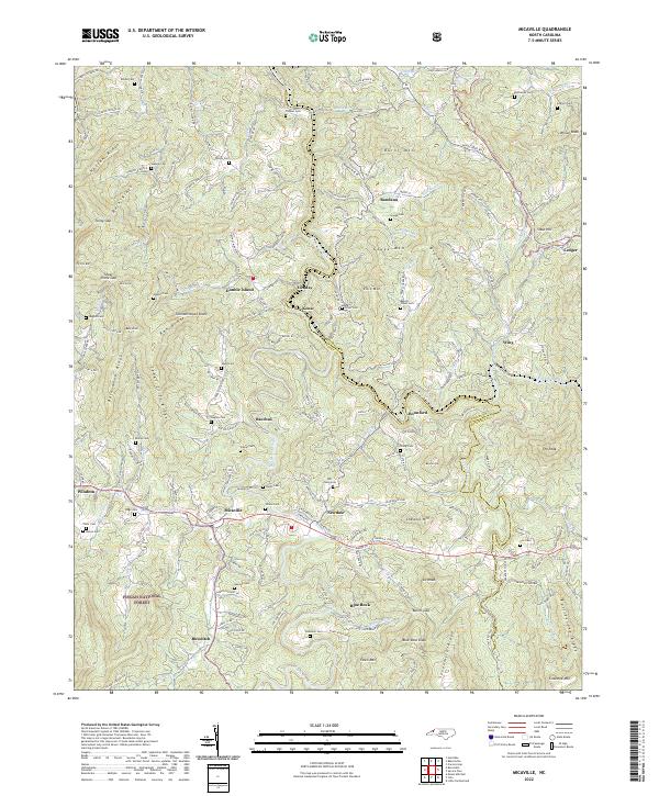 Micaville, NC — USGS 7.5-minute topo (2022)