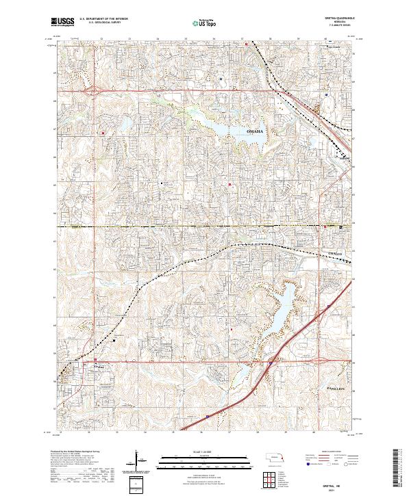 Gretna, NE — USGS 7.5-minute topo (2021)