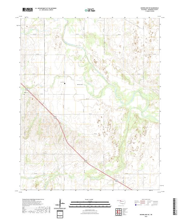 Mooreland SW, OK — USGS 7.5-minute topo (2022)