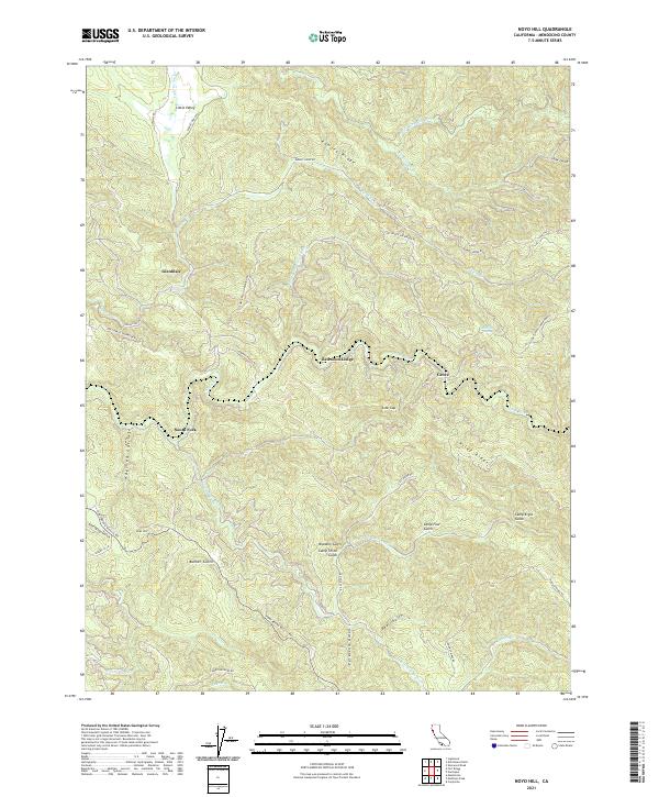 Noyo Hill, CA — USGS 7.5-minute topo (2021)