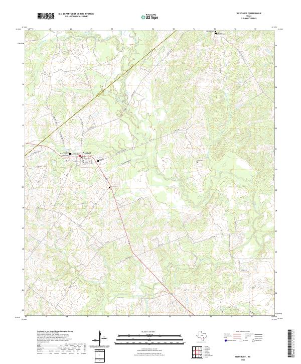 Westhoff, TX — USGS 7.5-minute topo (2022)