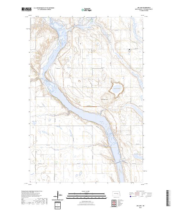 Jim Lake, ND — USGS 7.5-minute topo (2024)