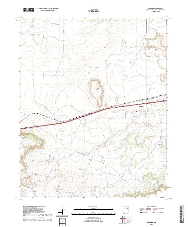 Newkirk, NM — USGS 7.5-minute topo (2023)