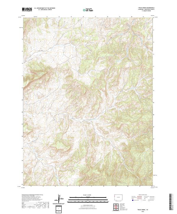 Texas Creek, CO — USGS 7.5-minute topo (2022)