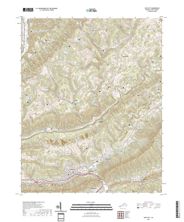 Gate City, VA — USGS 7.5-minute topo (2022)
