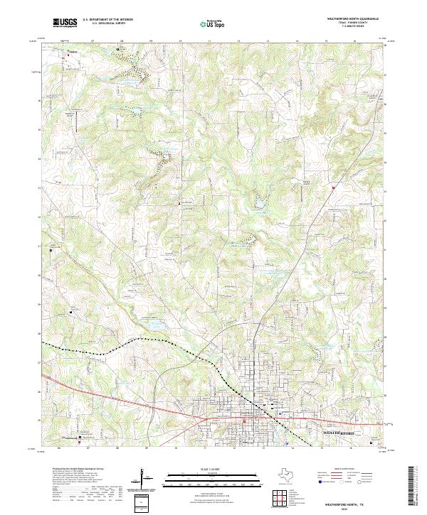 Weatherford North, TX — USGS 7.5-minute topo (2022)