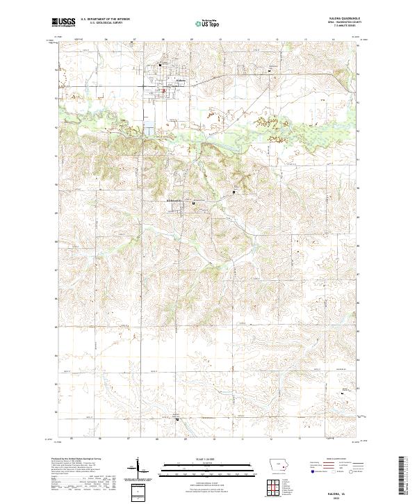Kalona, IA — USGS 7.5-minute topo (2022)