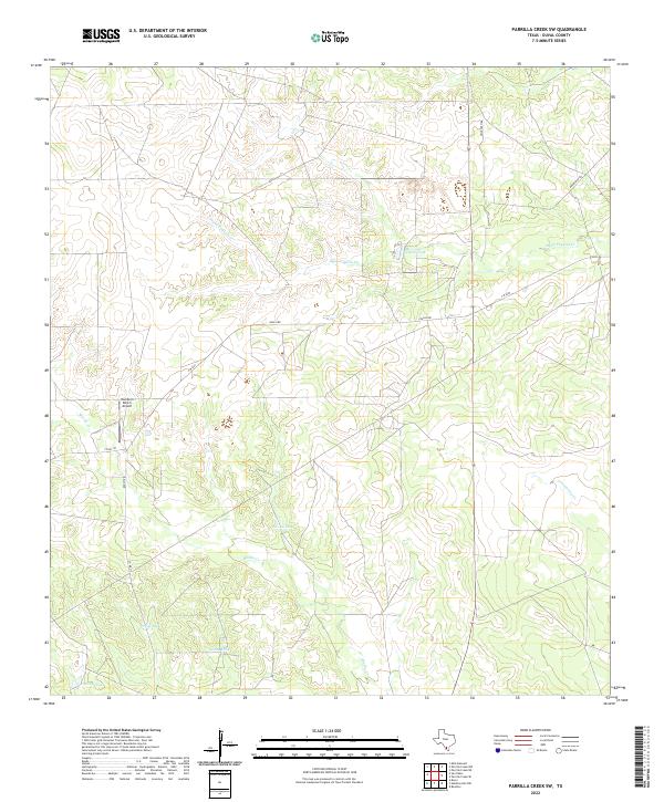 Parrilla Creek SW, TX — USGS 7.5-minute topo (2022)