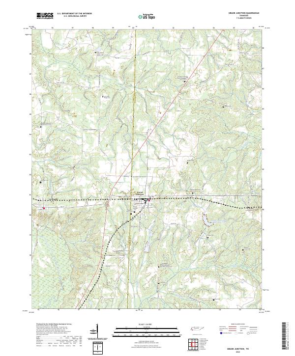 Grand Junction, TN — USGS 7.5-minute topo (2022)