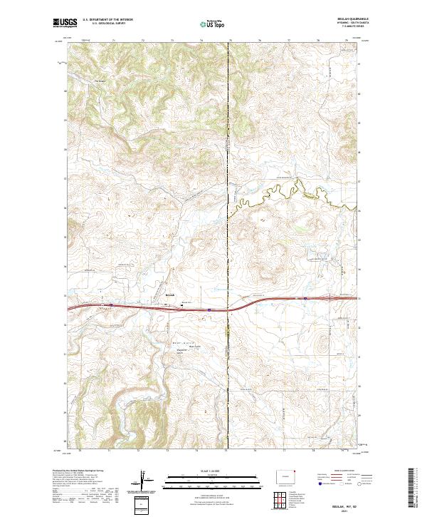 Beulah, WY-SD — USGS 7.5-minute topo (2021)