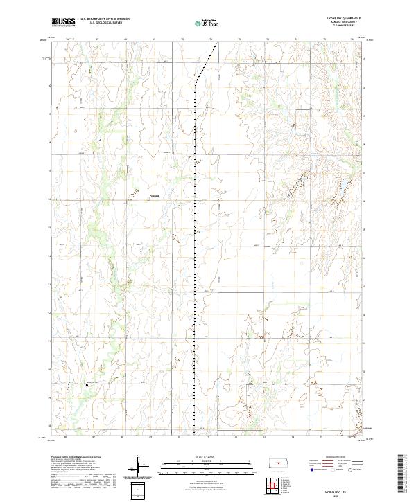 Lyons NW, KS — USGS 7.5-minute topo (2022)