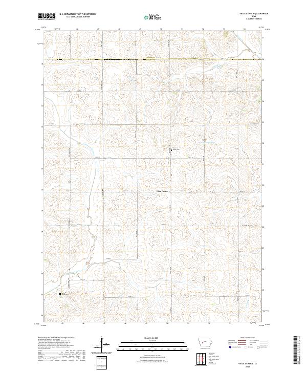 Viola Center, IA — USGS 7.5-minute topo (2022)