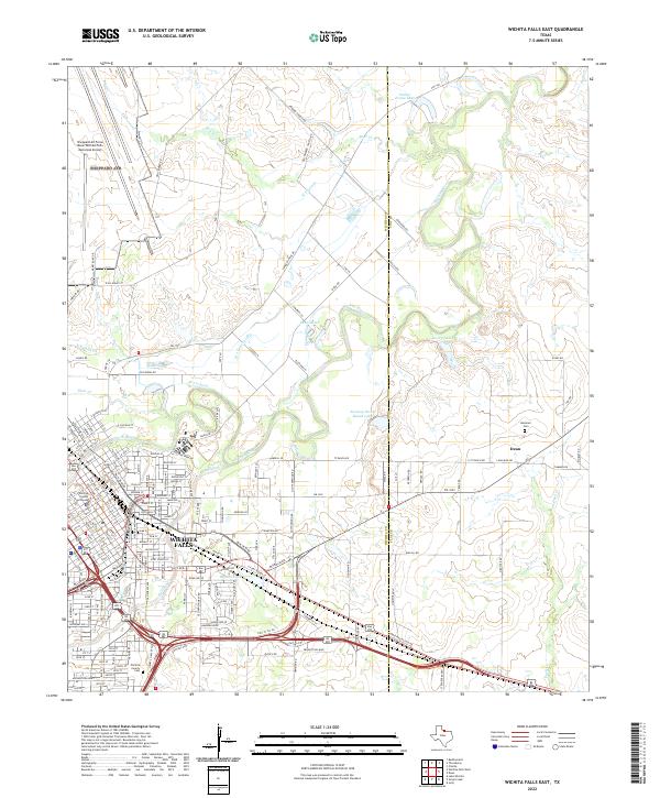 Wichita Falls East, TX — USGS 7.5-minute topo (2022)