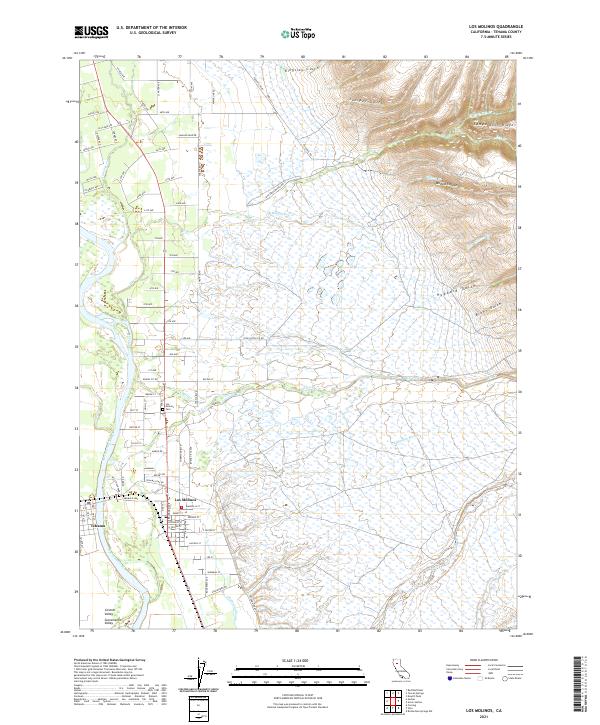 Los Molinos, CA — USGS 7.5-minute topo (2021)