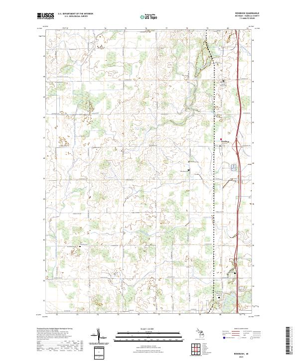 Rosebush, MI — USGS 7.5-minute topo (2023)