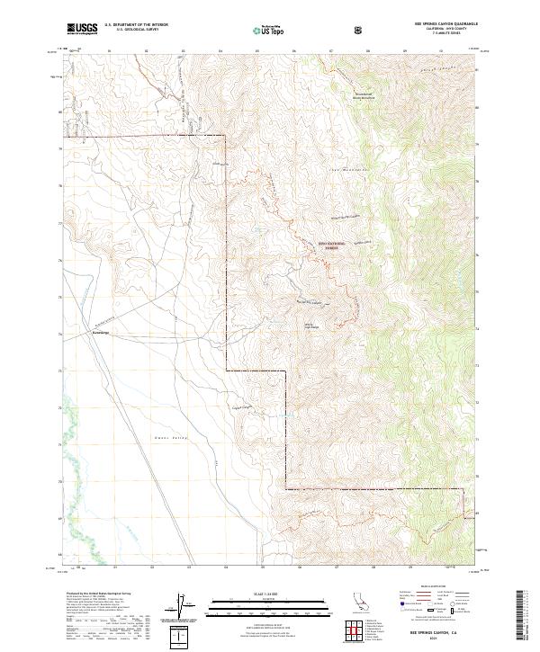 Bee Springs Canyon, CA — USGS 7.5-minute topo (2021)