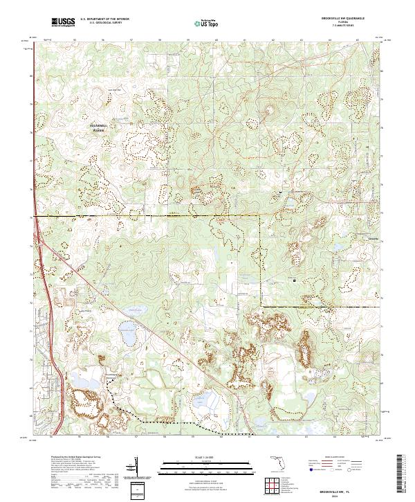 Brooksville NW, FL — USGS 7.5-minute topo (2024)