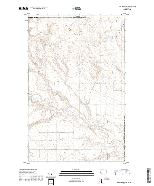 Bobcat Coulee NE, MT-AB — USGS 7.5-minute topo (2024)