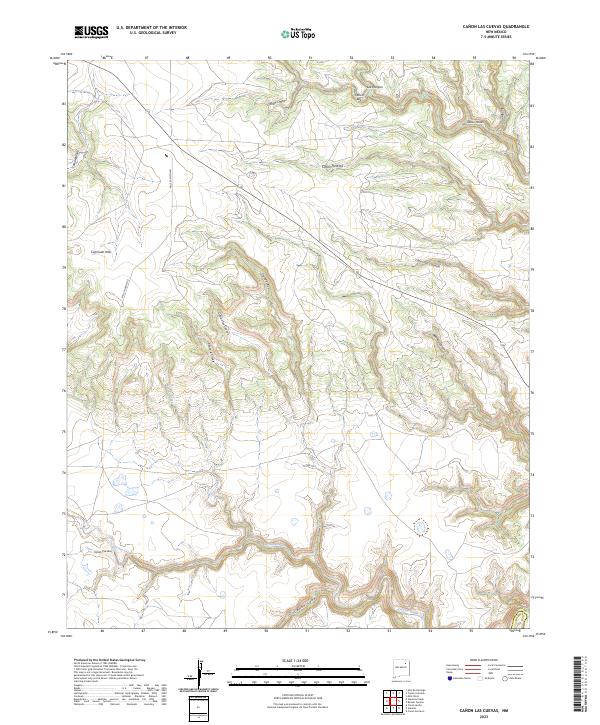 Canon Las Cuevas, NM — USGS 7.5-minute topo (2023)
