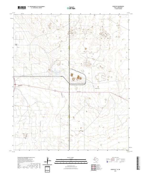 Eunice NE, TX-NM — USGS 7.5-minute topo (2022)