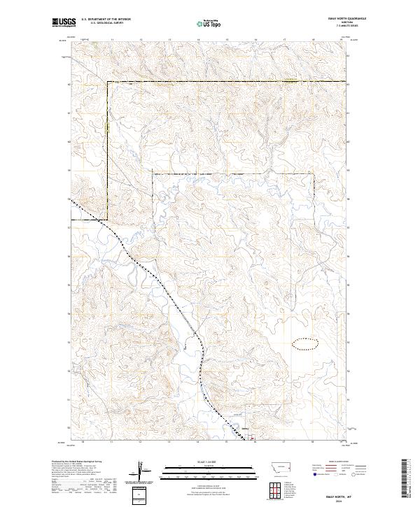 Ismay North, MT — USGS 7.5-minute topo (2024)