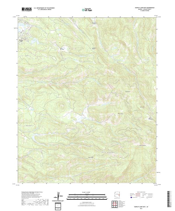 Hawley Lake East, AZ — USGS 7.5-minute topo (2021)