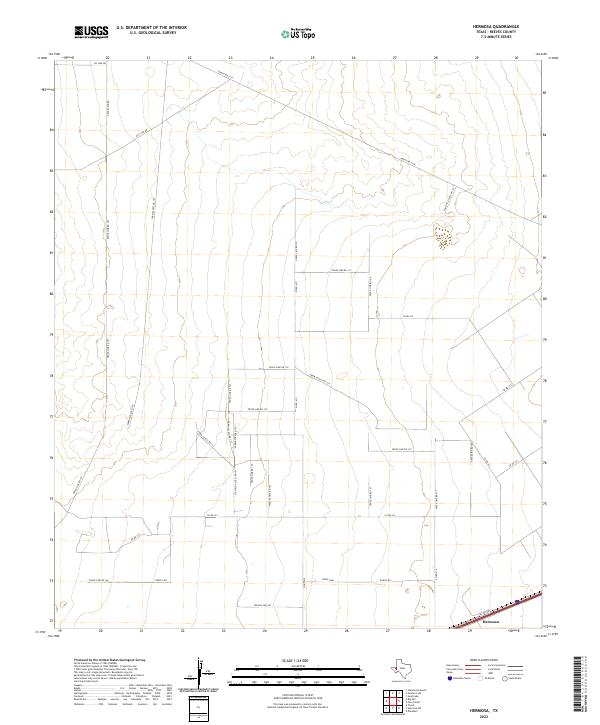 Hermosa, TX — USGS 7.5-minute topo (2022)