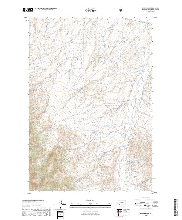 Hansen Ranch, MT — USGS 7.5-minute topo (2024)