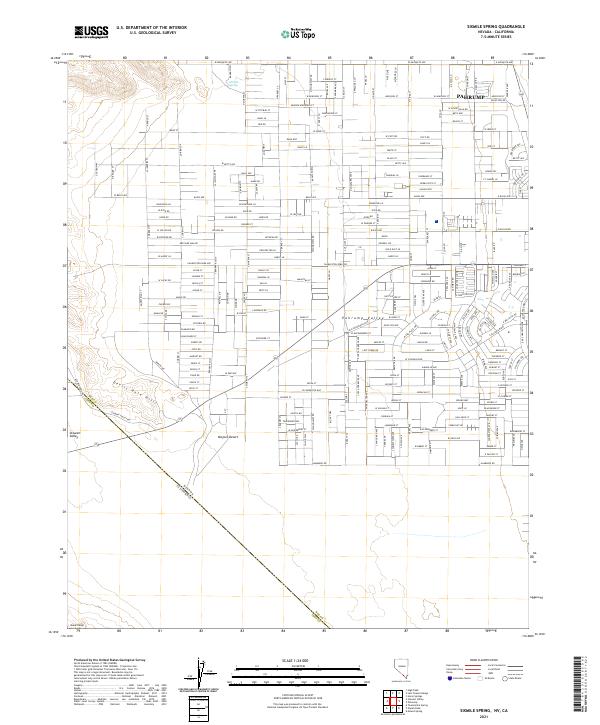Sixmile Spring, NV-CA — USGS 7.5-minute topo (2021)