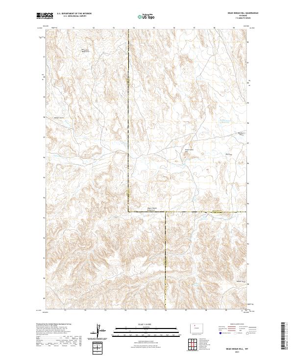 Dead Indian Hill, WY — USGS 7.5-minute topo (2021)