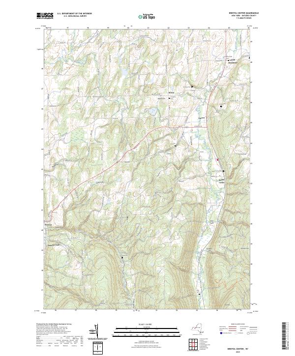 Bristol Center, NY — USGS 7.5-minute topo (2023)
