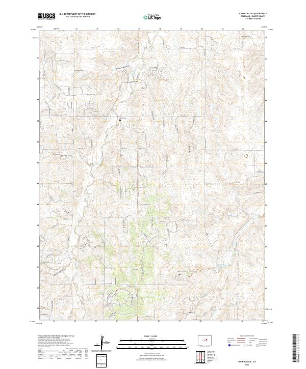 Cabin Gulch, CO — USGS 7.5-minute topo (2022)