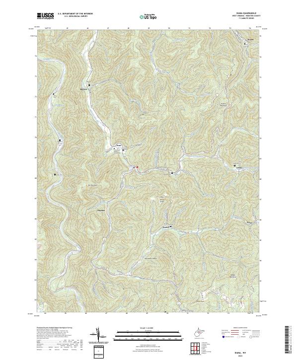 Diana, WV — USGS 7.5-minute topo (2023)