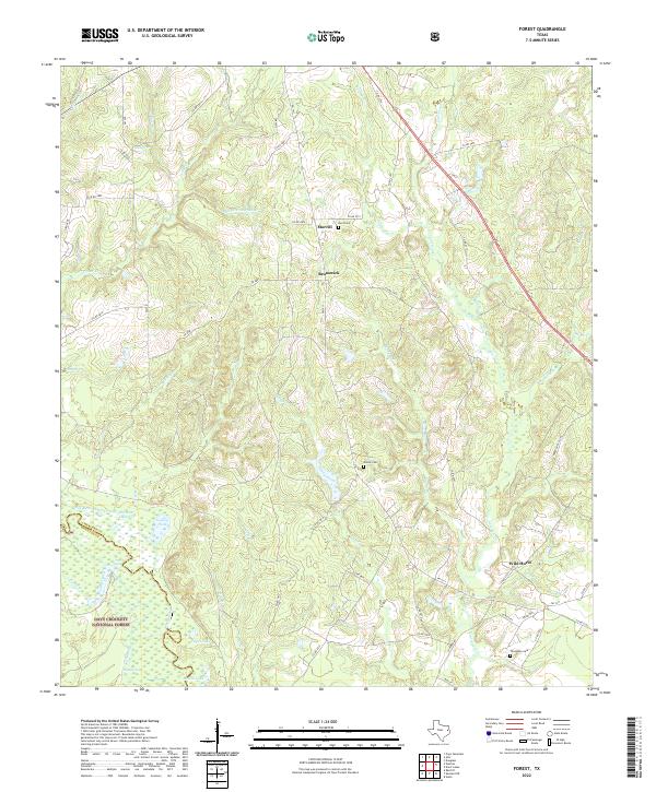 Forest, TX — USGS 7.5-minute topo (2022)