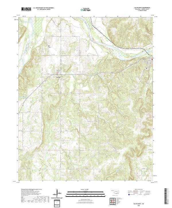 Calvin West, OK — USGS 7.5-minute topo (2022)