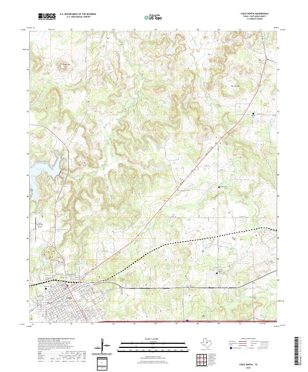 Cisco North, TX — USGS 7.5-minute topo (2022)