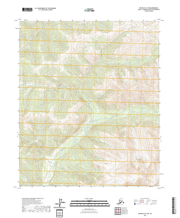 Big Delta D-3 NE, AK — USGS 7.5-minute topo (2024)