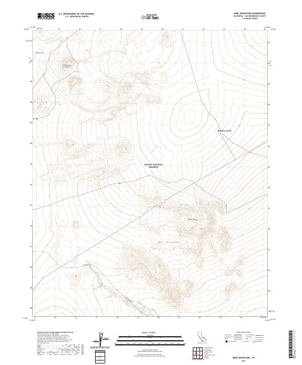 Marl Mountains, CA — USGS 7.5-minute topo (2021)
