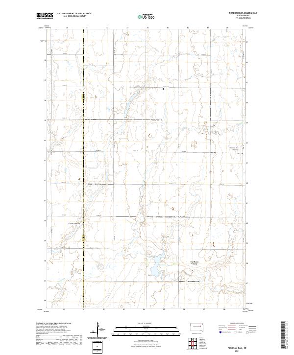 Fordham Dam, SD — USGS 7.5-minute topo (2021)