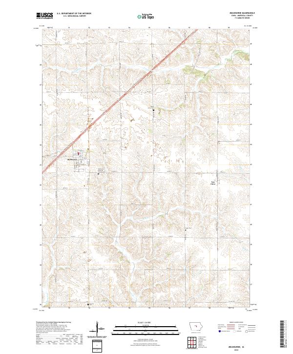 Melbourne, IA — USGS 7.5-minute topo (2022)