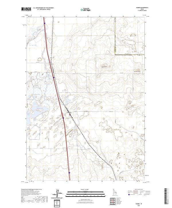 Hamer, ID — USGS 7.5-minute topo (2024)